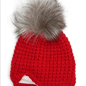 Kyi Kyi Genuine Fox Pompom Beanie